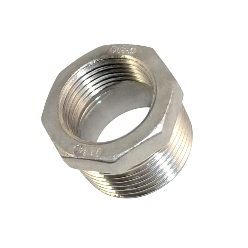 1"" Male x 3/4"" Female Thread Reducer Bushing Pipe Fitting  Adapter  Stainless steel SS 304 NPT (1"" Male x 3/4"" Female)