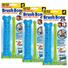 BulbHead BrushBone Hondentandenborstel Speelgoed 3-Pack, Verwijdert Tandplak & Tartar