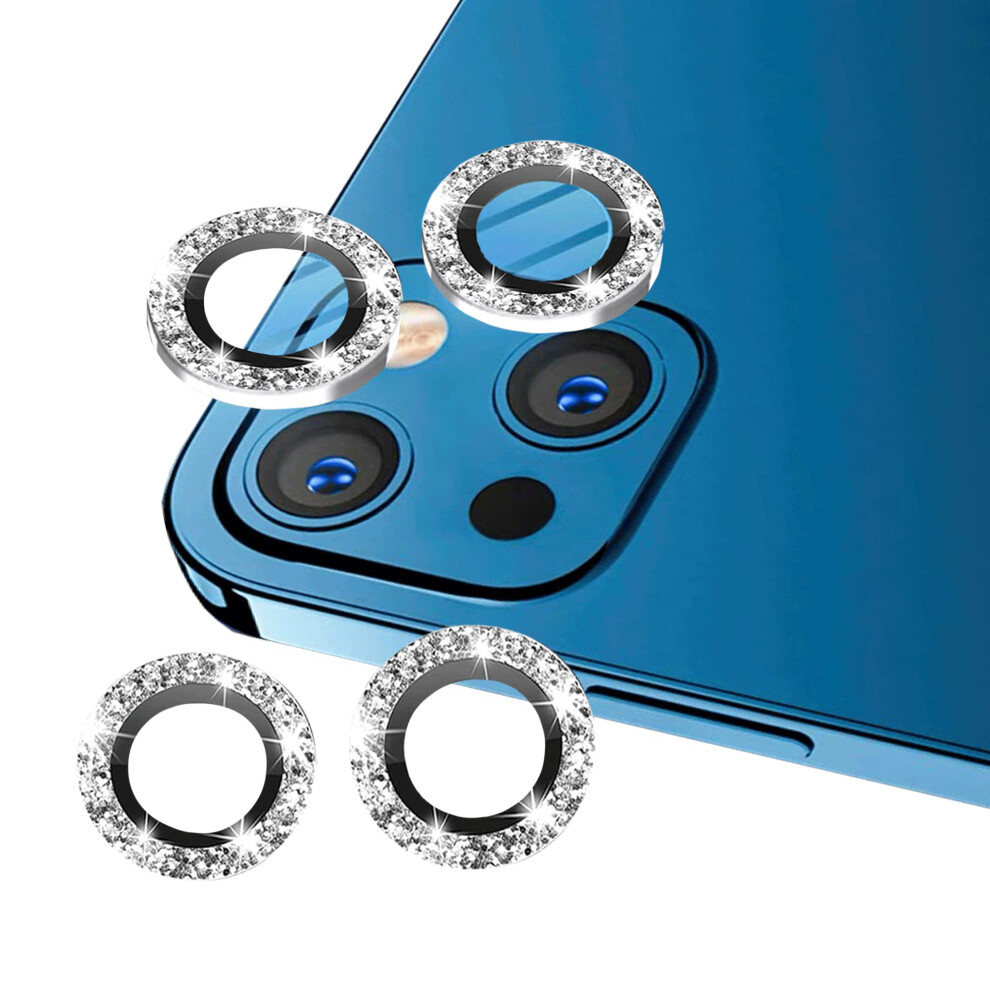 Jin (2 Sady) Chrnice Objektivu Fotoapartu Iphone 13 Glitter & Bling Finish Mini & 13 Kompatibiln (Strbrn)-image