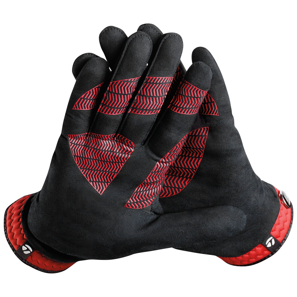 TaylorMade Rain Control Glove (Black/Red  Medium/Large)  Black/Red(Medium/Large  Pair)