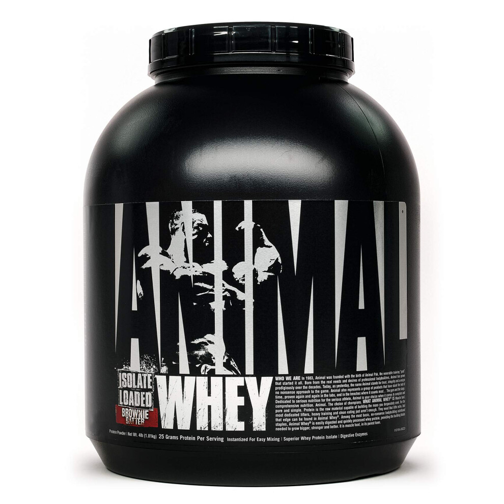 Animal Whey Isolate Whey Protein Powder - Isolate Loaded for Post Workout and Recovery - Low Sugar with Highly Digestible Whey Isolate Protein - Brown