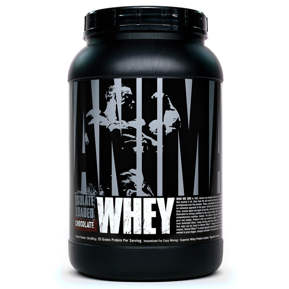 Animal Whey Isolate Whey Protein Powder - Isolate Loaded for Post Workout and Recovery - Low Sugar with Highly Digestible Whey Isolate Protein - Choco