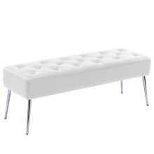Duhome Button-Tufted Ottoman Bench Upholstered Footrest Stool Rectangular Dining Bench Leather Accent Bench for Entryway Dining Room Living Room Bedr