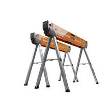 Bora Portamate Speedhorse Sawhorse Pair- Two Pack Table Stand with Folding Legs Metal Top for 2x4 Heavy Duty Pro Bench Saw Horse for Woodworking C