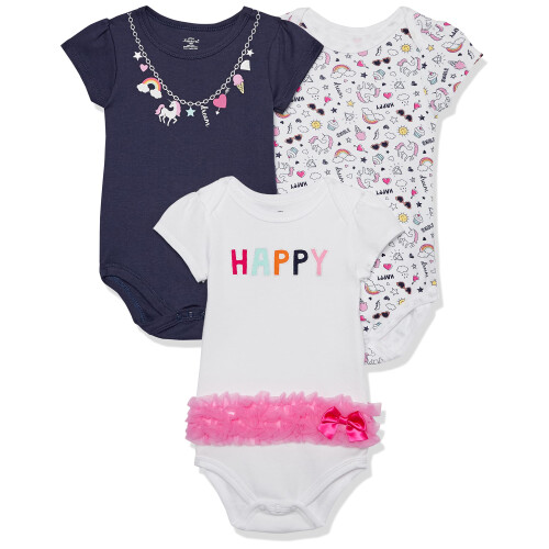 Little Treasure Unisex Βρεφικά Φανελάκια, Χαρούμενο Ουράνιο Τόξο, 9-12 Μήνες