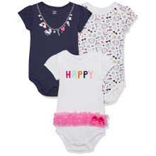 Little Treasure Unisex Baby Bomuld Bodysuits Happy Rainbow 18-24 m?neder
