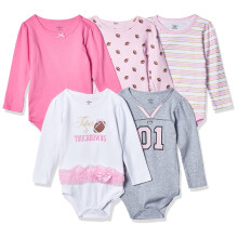 Little Treasure Unisex Baby Bomuld Bodysuits Tutus Touchdowns 5 Pack 0-3 m?neder