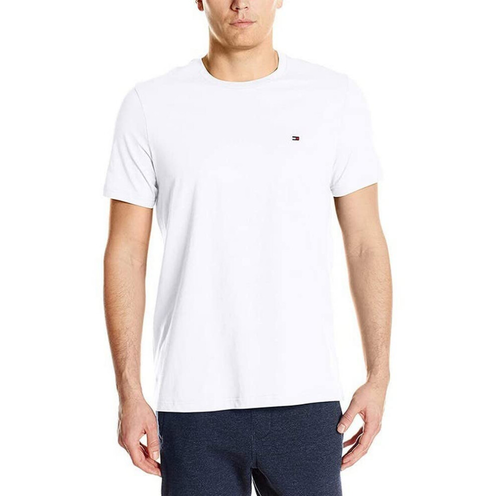 Tommy Hilfiger Men's Flag Crew Neck Tee  White  X-Large