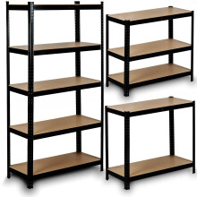 Schwarzes Humberg HR-813 Metallregal zur Aufbewahrung, 180 x 90 x 40 cm