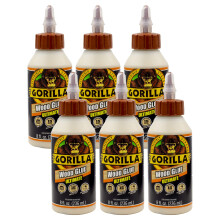 Gorilla Ultimate Waterproof Houtlijm, Natuurlijke Houtkleur, 8 Ounce (6-Pack) - Waterdicht voor Projecten en Herstellingen