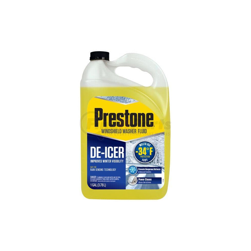 Prestone AS253 De-Icer Windshield Washer Fluid  Freeze Protection 1 Gallon