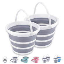2 Pack Seaux Pliables 10L 2.6 Gallons Seau de Nettoyage Portable pour Camping