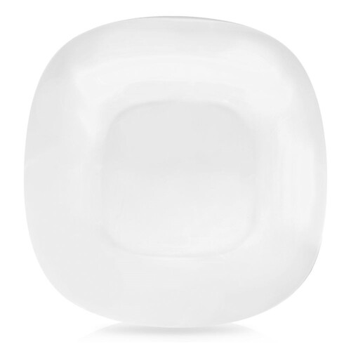 Weißer quadratischer Dessertteller aus elegantem Opalglas