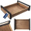 Rechteckiges Serviertablett aus Mangoholz mit Metallgriff 5