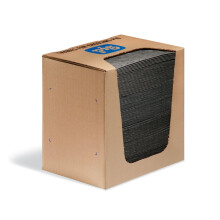 Absorbent Mat Pads in a Dispenser Box by New Pig | Premium Oil Absorbent Pads | 10"" x 13"" Oil Mats | 100 All Purpose Premium Absorbent Pads | MAT251