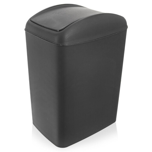 Mülleimer 20L, strapazierfähiges Material, dunkelgrau, Klappdeckel