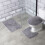 3er-Set weichgraue Badteppiche inkl. Toilettensitzbezug 2