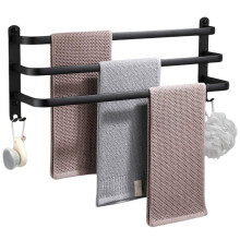 Handtuchhalter zur Wandmontage mit 3 Abschnitten und 4 Haken