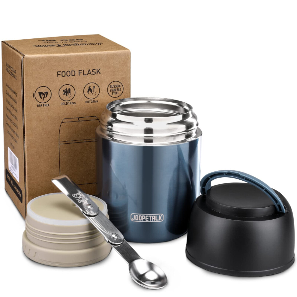 Isolierte Lunchboxen, 480 Ml, Warmhaltebehalter, Weithals-Thermoskanne Fur Warme Speisen, Fur Kinder Und Erwachsene, Vakuum-Thermoskanne Aus Edel-image