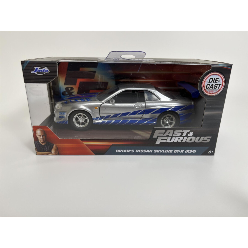 Fast and Furious Brians Nissan Skyline GT R R34 Scale 1:32 Jada 97184 253202000