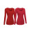 Emmalise T-shirt Donna Taglie Junior e Plus Basic a Maniche Lunghe, 1xl, 2Pk Fucsia, Rosso 1