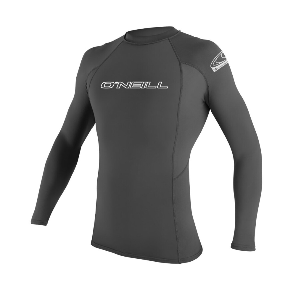 ONeill Mens Basic Skins UPF 50 Long Sleeve Rash guard  graphite  Small