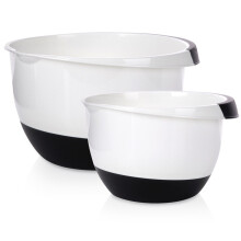 2er-Set Küchenschüsseln: Griff, rutschfester Boden, 18,5 & 22,5 cm
