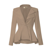 Hybrid & Company Blazer da ufficio con revers a doppia tacca da donna JK43864 1073T Beige/Khak M