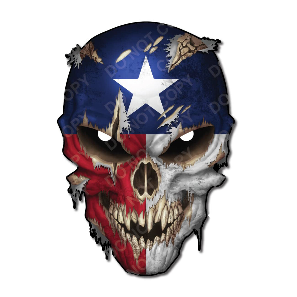 Decals By Haley Texas State Flag Star Skull Decal With Reflective Eyes- Premium Skull Stickers For Trucks And Cars - Peel And Stick Safe For Vehicle 735358463138