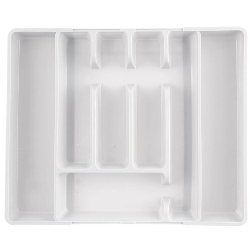 Ajusteur de tiroir à couverts extensible, blanc, 36,5 x 27,5-44 cm 2