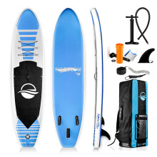 SereneLife Inflatable Stand Up Paddle Board (6 Inches Thick) with Premium SUP Accessories carry Bag Wide Stance Bottom Fin for Paddling Surf contr