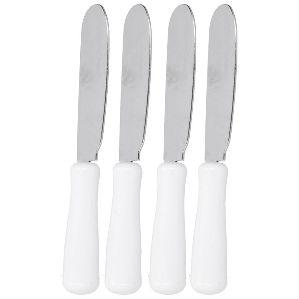 Four stainless steel knives for butter, cheeses and toppings