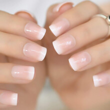CoolNail Orange Pink N?gen Hvid franske falske negle Squoval Square UV Gel Falsk Pres p? negle til piger Fuldd?kning B?r fingerneglekunsttips