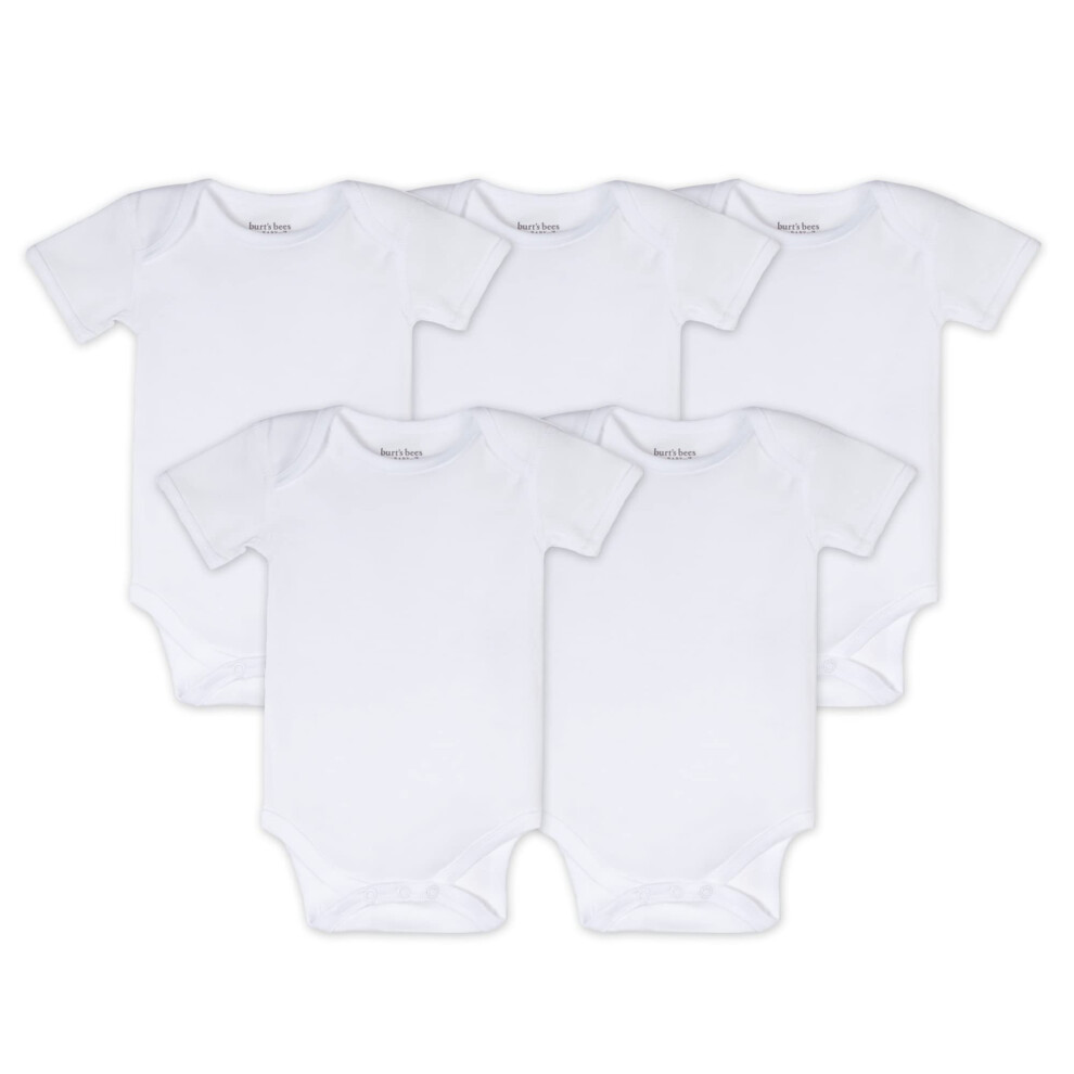 Burts Bees Baby baby boys Bodysuits  5-pack Short  Long Sleeve One-pieces  100 Organic cotton Layette Set  cloud Short Sleeve  Preemie US