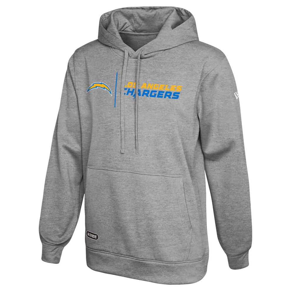 New Era NFL Mens cool grey gametime Pullover Performance Hoodie  Pro Football Sweatshirt  Los Angeles chargers  Small