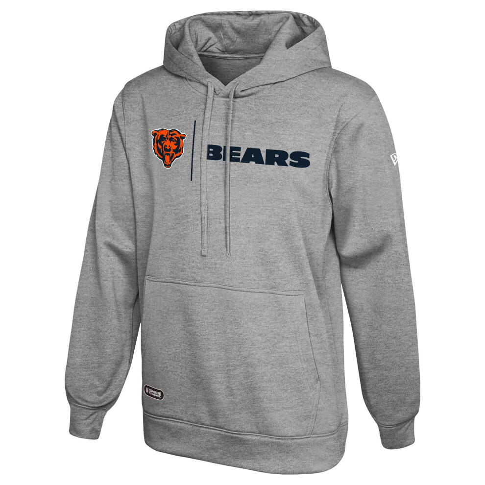 New Era NFL Mens cool grey gametime Pullover Performance Hoodie  Pro Football Sweatshirt  chicago Bears  Small