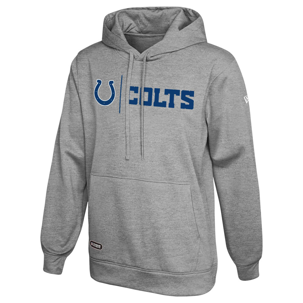 New Era NFL Mens cool grey gametime Pullover Performance Hoodie  Pro Football Sweatshirt  Indianapolis colts  Small