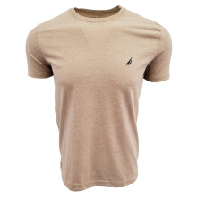 T-shirt girocollo tinta unita da uomo a maniche corte Nautica (piccolo cammello erica)