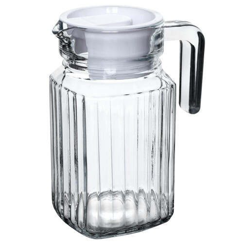 Glaskrug mit Deckel für Getränke - Wasser, Saft, Eistee 2