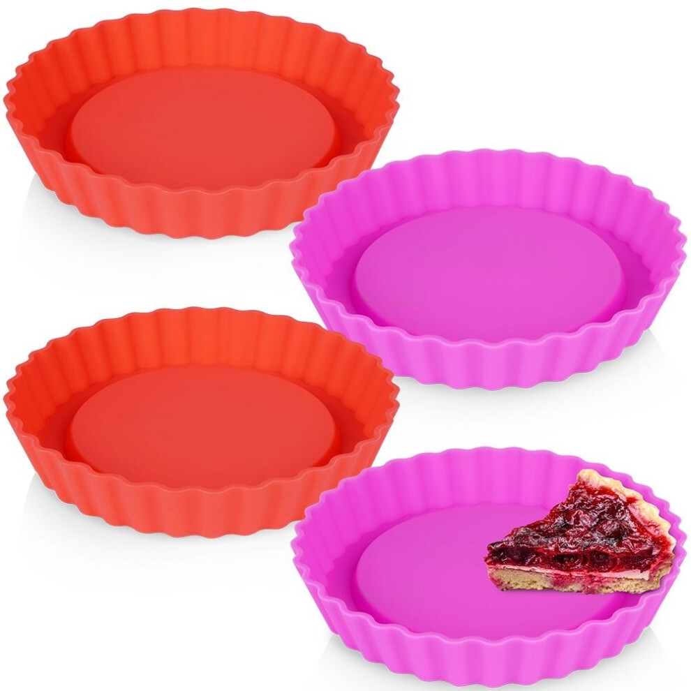 Set of 4 mini-tartlet molds in silicone, dishwasher safe