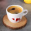 White Ceramic Espresso Cup with Red Hearts - Dishwasher safe 6