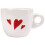White Ceramic Espresso Cup with Red Hearts - Dishwasher safe 3