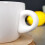 White Ceramic Espresso Cup with Red Hearts - Dishwasher safe 5
