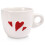 White Ceramic Espresso Cup with Red Hearts - Dishwasher safe 1