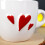 White Ceramic Espresso Cup with Red Hearts - Dishwasher safe 4