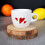 White Ceramic Espresso Cup with Red Hearts - Dishwasher safe 2