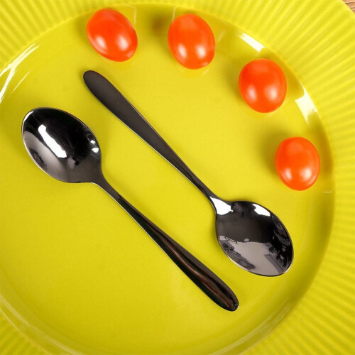Schwarze Edelstahllöffel für Kaffee und Tee - 2er-Pack 2