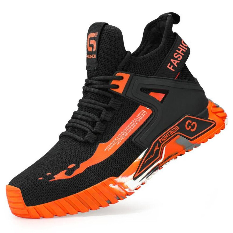 (orange, 39) Steel Toe Safety Boots Footear Men Women Work Shoes Breathable Lightweight Work Boots Men Safety Shoes Indestructible Boots Male