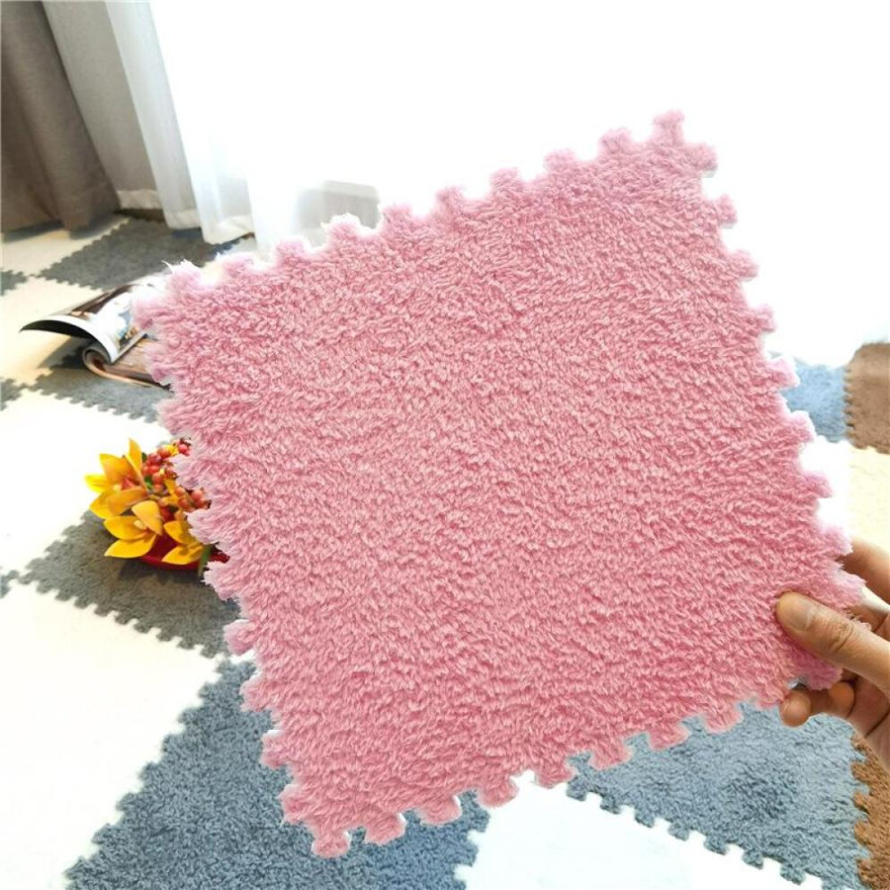 (light pink, 20pcs) Soft Plush Kids Carpet Baby Play Mat Children&apos;s Rugs Toys Eva Foam Children&apos;s Mat Puzzle Interlock Floor Mats 30*30 Cm