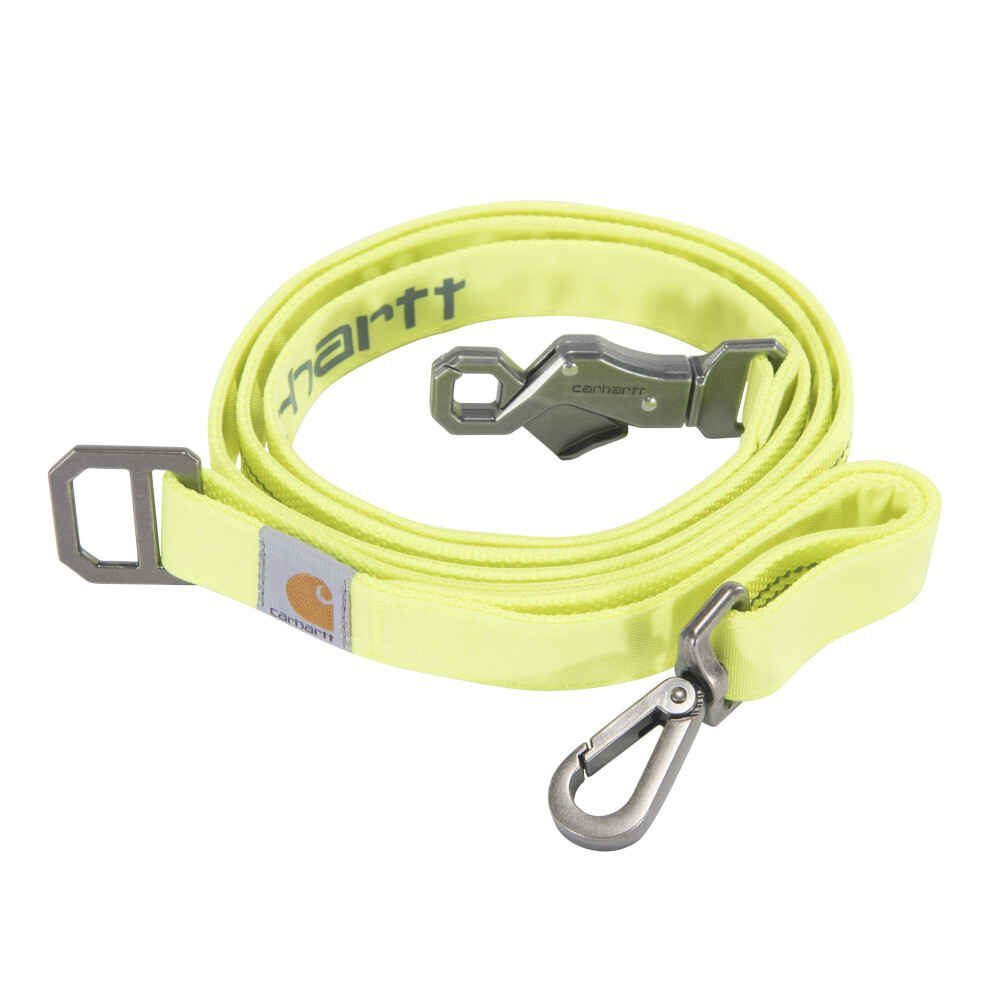 Carhartt Pet Durable Nylon Duck Leashes for Dogs  Reflective Stitching for Visibility  Brite Lime  Large